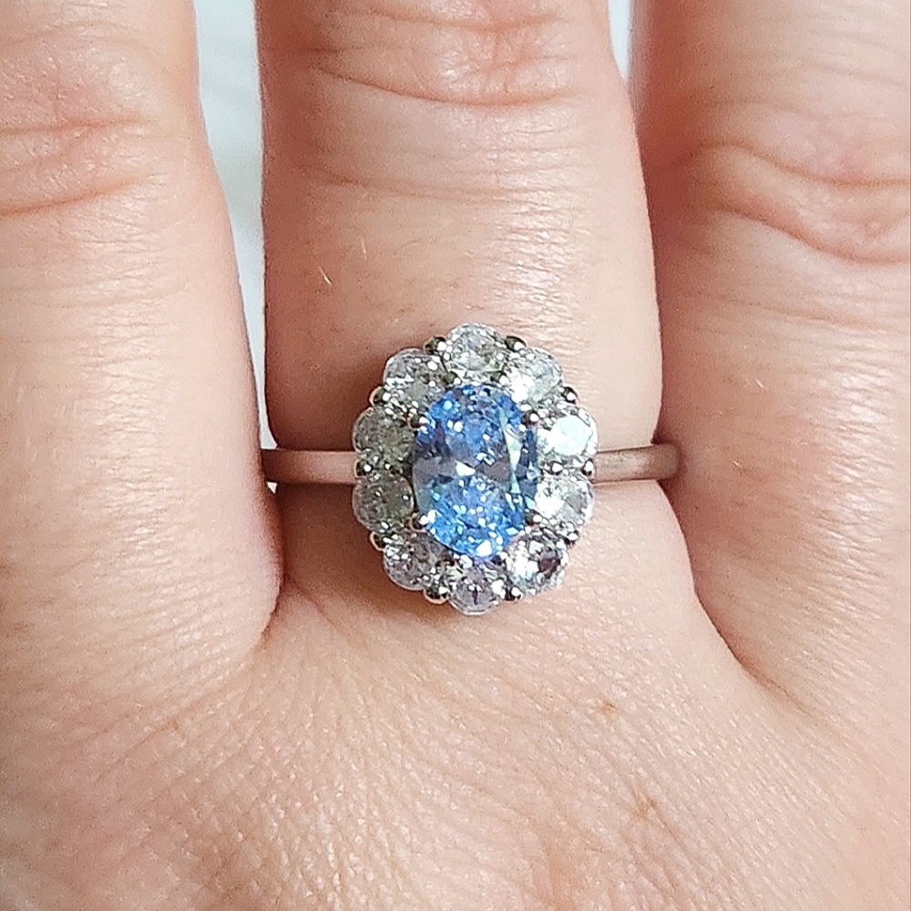 NWT Ryze Aquamarine Cubic Zirconia .925 Sterling Silver Ring - Multiple Sizes - Picture 8 of 10